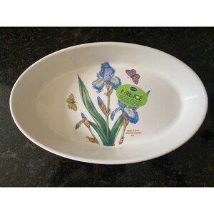 Portmeirion Botanic Garden Iris 11" Oval Baker, NWOT